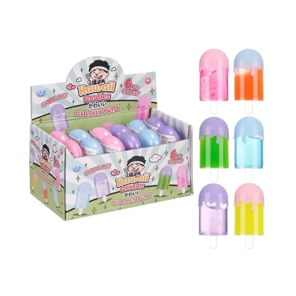 Clear Slim i b�tte Kawaii Foodiez Ice Lolly Putty 11 cm � Assorterede