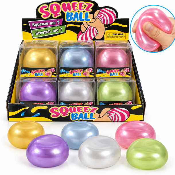 Coconut Oil Metallic Stressbold 6 cm Assorteret