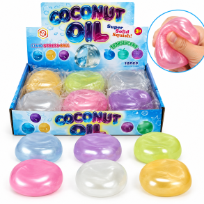 Coconut Oil Metallic Stressbold 7 cm Assorteret