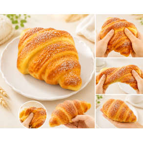 Croissant med sukker Squishy Fidget Toy � Slow Rising 15 cm