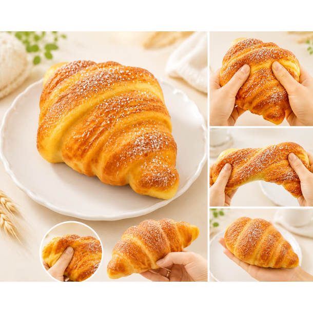 Croissant med sukker Squishy Fidget Toy � Slow Rising 15 cm