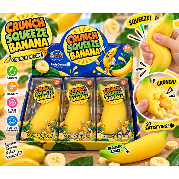 Crunch Banana Stressbold med Vaselinefyld