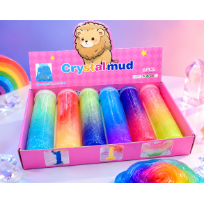 Crystal Mud XXL Slime med Glimmer � 20 cm Genlukkelig Tube