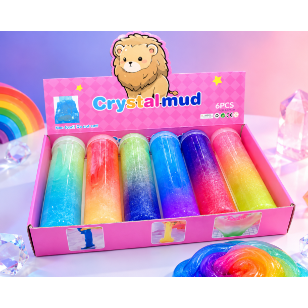 Crystal Mud XXL Slime med Glimmer � 20 cm Genlukkelig Tube