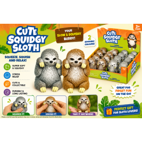Cute Squidgy Sloth Squishy � S�dt Dovendyr Fidget Toy til B�rn