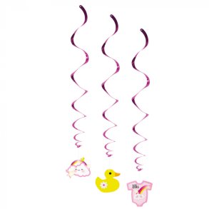 Dekorationshvirvler Baby Girl 3 Stk ca. 60 cm