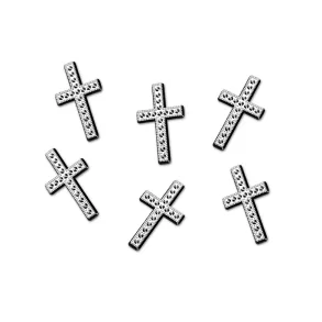 Dekorative Kors i S�lv � 27 mm (25 stk)