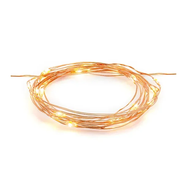 Dekorative LED-lys p� kobbertr�d � varm hvid, 1,90 m