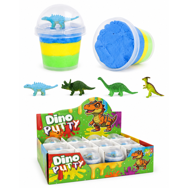 Dino Putty Bounce � 3 farvet putty med dinosaur figur