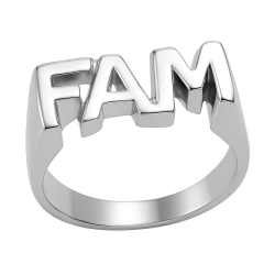 FAM Ring &#150; Slvfarvet Rustfrit Stl
