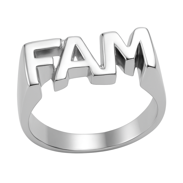FAM Ring – Sølvfarvet Rustfrit Stål