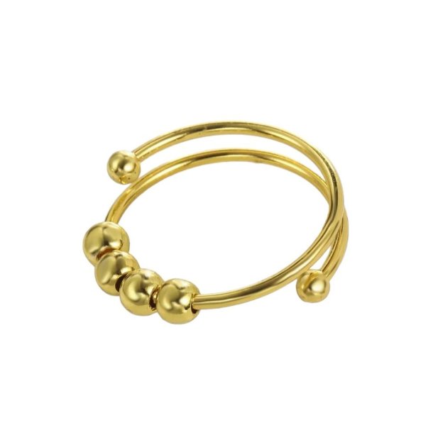 Fidget Antistress Ring - Guld - Justerbar (se video)