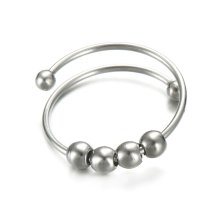 Fidget Antistress Ring - Sølv - Justerbar (se video)
