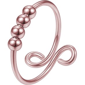 Fidget Antistress Ring - rosa Guld - Justerbar  (se video)