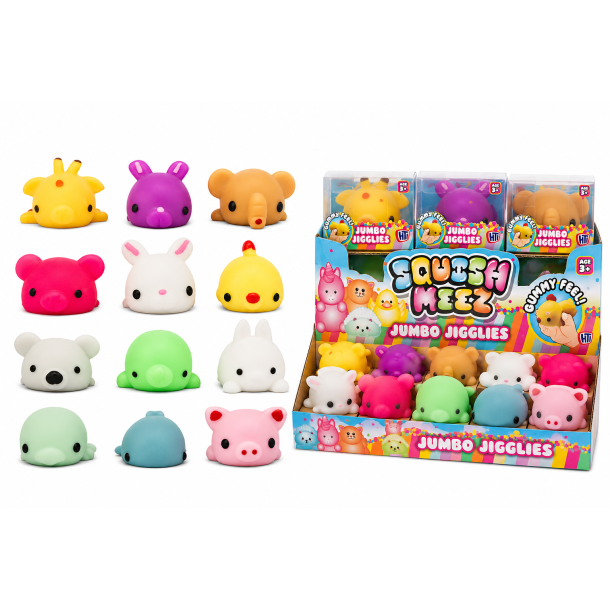 Fidget Toys: Jumbo Jigglies Squishy Dyr - 1stk (se video) 
