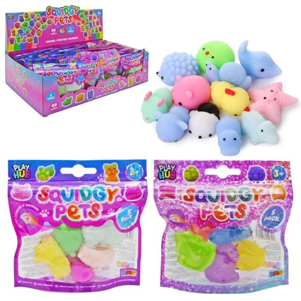 Fidget Toys: Squishy Buddie I Pose - 5-pak Assorteret