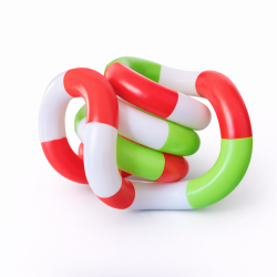Fidget Toys: Tangles Gr�n / R�d / Hvid