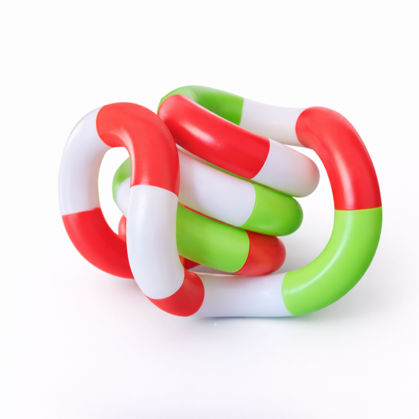 Fidget Toys: Tangles Gr�n / R�d / Hvid