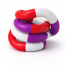 Fidget Toys: Tangles Hvid / Lilla / R�d
