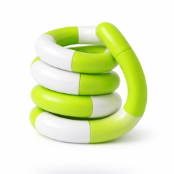 Fidget Toys: Tangles Lysegr�n og Hvid