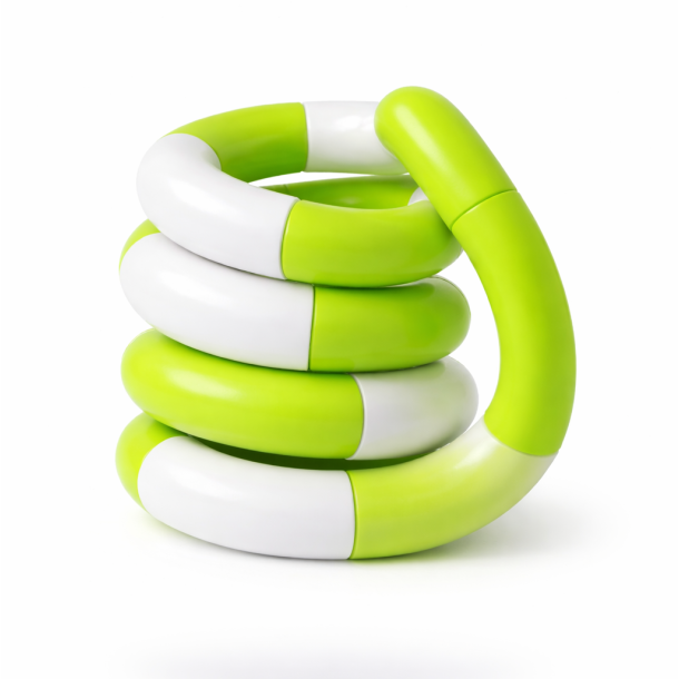 Fidget Toys: Tangles Lysegr�n og Hvid
