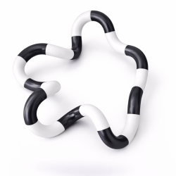 Fidget Toys: Tangles Sort og Hvid