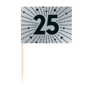 Flag Picks til Slvbryllup 25 r  50 stk