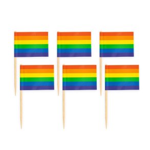 Flag Sticks Regnbue - 50 Stk. 6,5 cm ca.