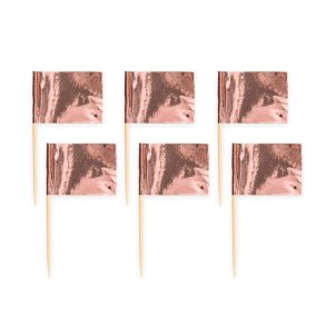 Flag Sticks Roseguld - 50 Stk. - 6,5 cm