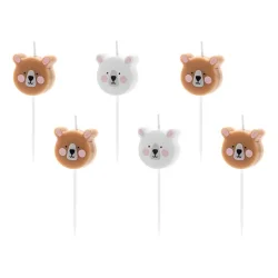F�dselsdagslys � Bj�rne (mix, 3 cm, 6 stk.)