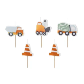 F�dselsdagslys � Road Works 4,5 cm, 5 stk.