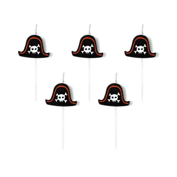 F�dselsdagslys Pirattema � 2 cm (5 stk.)