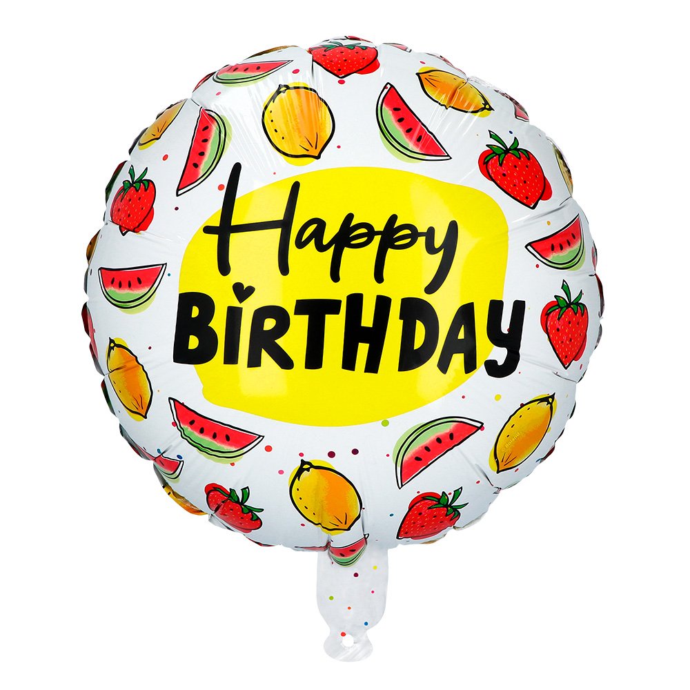 Folieballon Frugt 'Happy Birthday 45 Cm - Folie Balloner Med - Bents Webshop