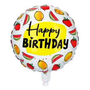 Folieballon Frugt 'Happy Birthday 45 Cm