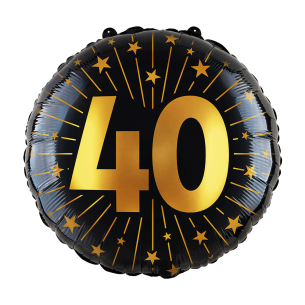 Folieballon  40 r (45 cm) guld &amp; sorte
