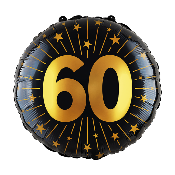 Folieballon  60 r (45 cm) guld &amp; sorte
