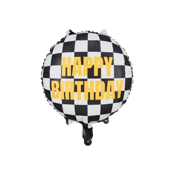 Folieballon � Checkered Flag Happy Birthday 45 cm