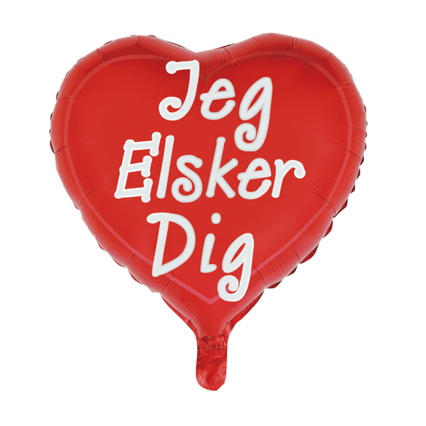 Folieballon 18" Hjerteform - Jeg Elsker Dig