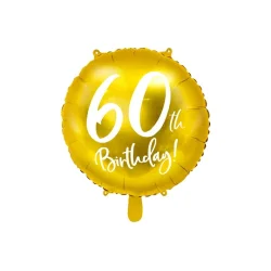 Folieballon 60th Birthday, guld, 45 cm