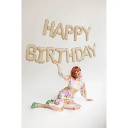 Folieballon Happy Birthday � Beige 340 x 35 cm