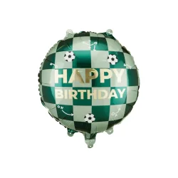 Folieballon Happy Birthday � Fodbold (45 cm � Gr�n mix)