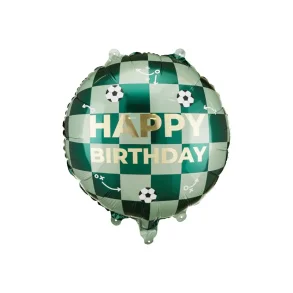 Folieballon Happy Birthday � Fodbold (45 cm � Gr�n mix)