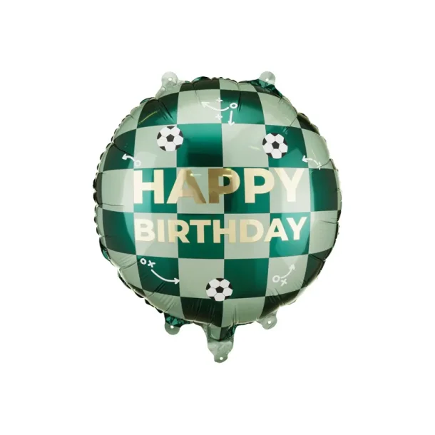 Folieballon Happy Birthday � Fodbold (45 cm � Gr�n mix)
