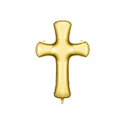 Folieballon Kors � Guld � Stor Dekoration til D�b &amp; Konfirmation 103.5 cm