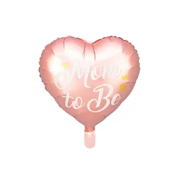 Folieballon �Mom to Be� � pink hjerteform, 35 cm