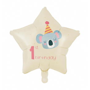 Folieballon Stjerne  1st Birthday 45 cm