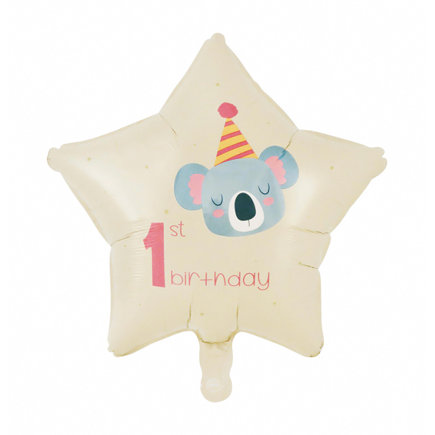 Folieballon Stjerne  1st Birthday 45 cm