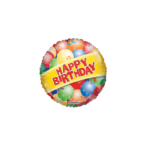 Folieballon Rund - Happy Birthday 45 Cm