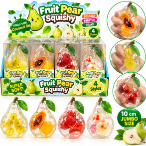Fruit Pear Coconut Oil Stressbold 10 cm Assorteret