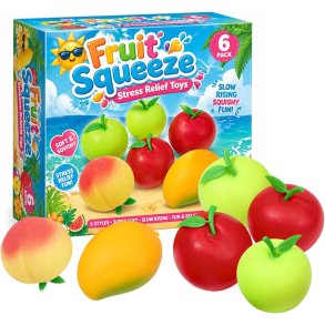 Fruit Squeeze box � 6-pak Frugt Squishy Stressbolde